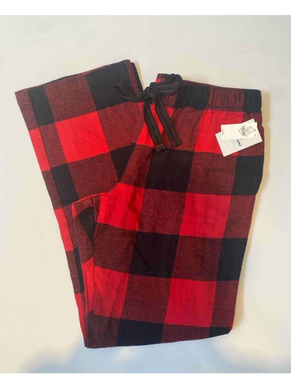 NWT Old Navy 100% Cotton Flannel Red Buffalo Plaid Pajama Pants Size Medium